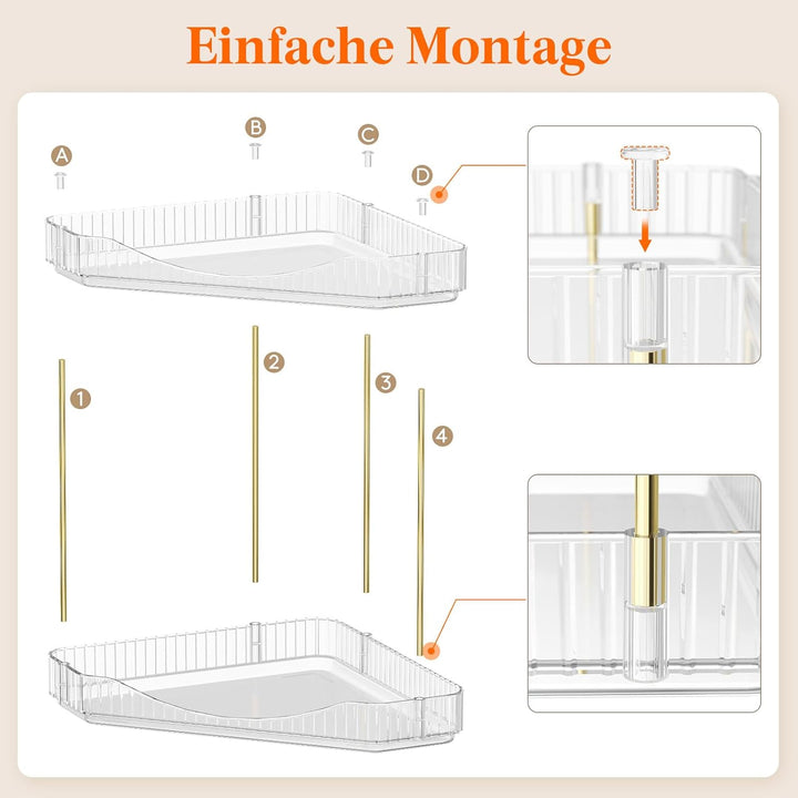 Lifewit Make Up Organizer, Schminktisch Organizer, Stabil Eck-Mehrzweck-Regal für Parfüm/Hautpflegem