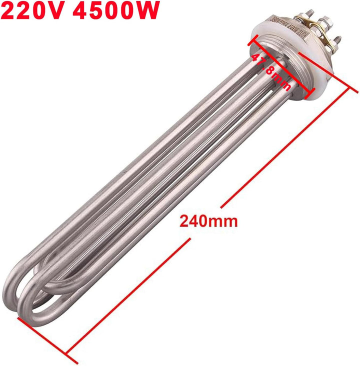 DERNORD 1-1/2 Zoll Heizelement U Typ Elektrische Brühwasser Heizung BSP Gewinde Edelstahlflansch (22