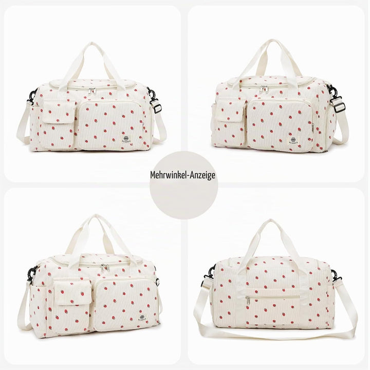 Reisetasche Damen, Sporttasche Damen mit Schuhfach, Nassfach and Kleine Geldbörse, Cord Schwimmtasch