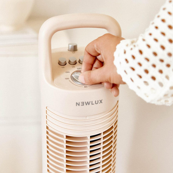 Newlux - Turmventilator ohne Flügel W80 (45W) 3 Geschwindigkeitsstufen, 70° Oszillation und Timer 12