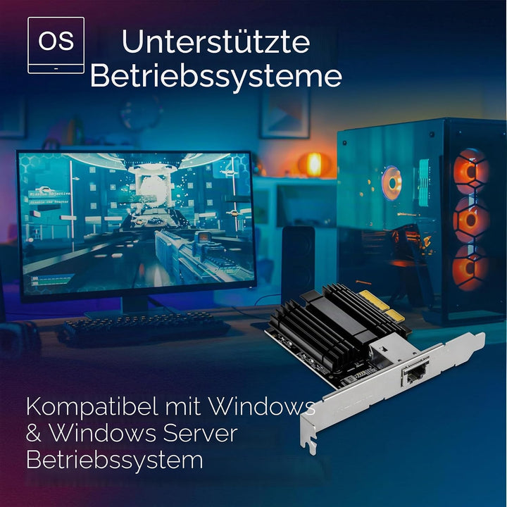 TRENDnet TEG-10GECTX10 Gigabit PCIe Netzwerkadapter, Unterstützt 802.1Q VLAN, Standard- und flache H