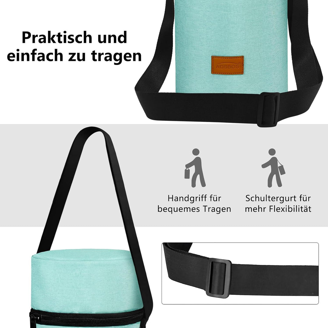 AOSBOS Grosse Kühltasche für 1,5L Weinflasche Champagner Flaschenhalter mit verstellbarem Schultergu