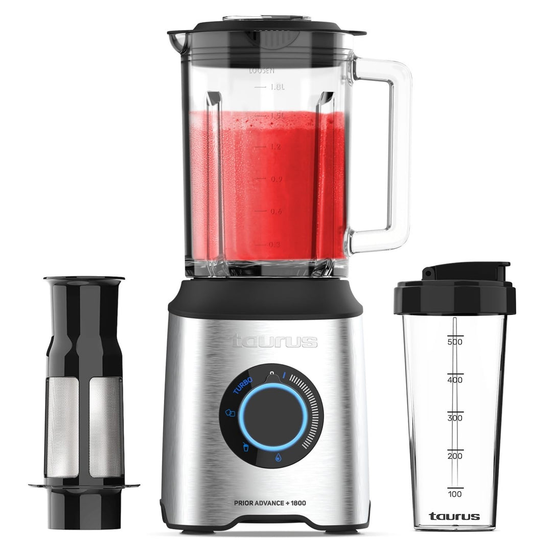 Taurus Leistungsstarker Standmixer Prior 1800 W | 20 Turbo-Geschwindigkeiten + 4 Funktionen | Eiszer