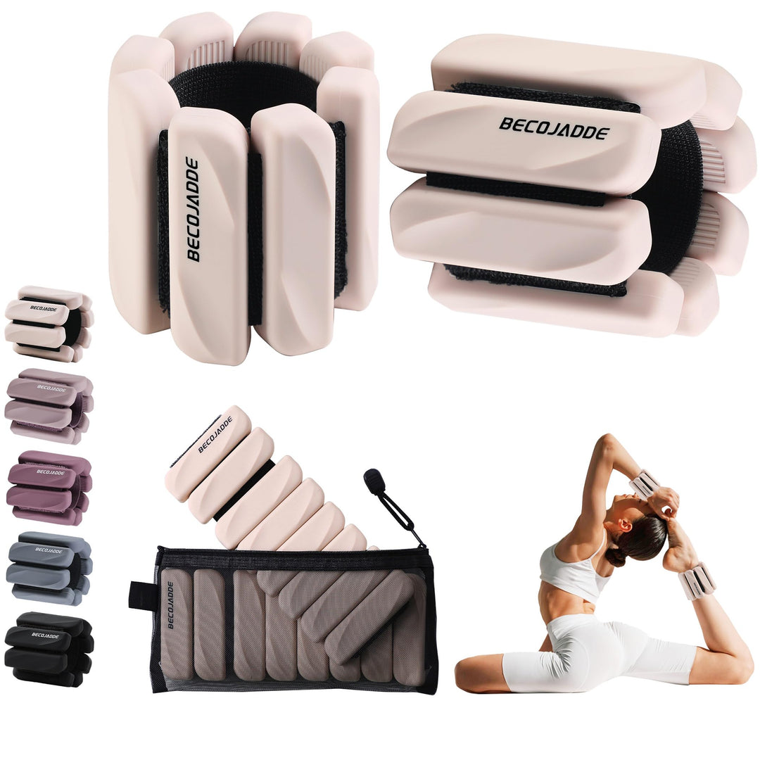 BECOJADDE Gewichtsmanschetten fuss 0.45 KG / 0.9 KG Je Gewichte für Beine und Arme Set 2 Ankle Weigh