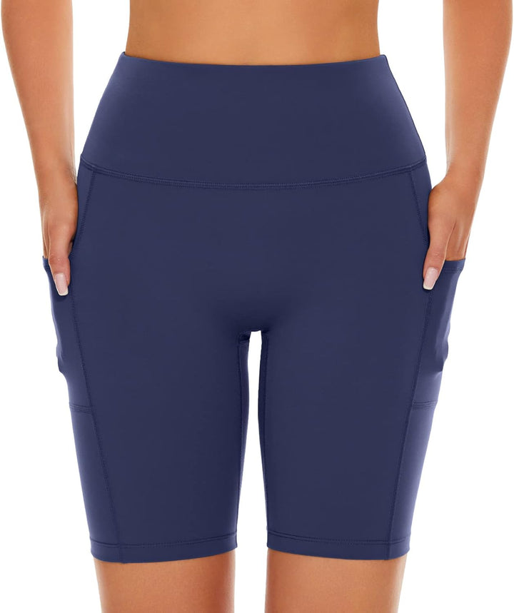 SIMIYA Radlerhose Damen, Kurze Leggings mit Handytasche Blickdichte High Waist Sporthose Damen Kurz,