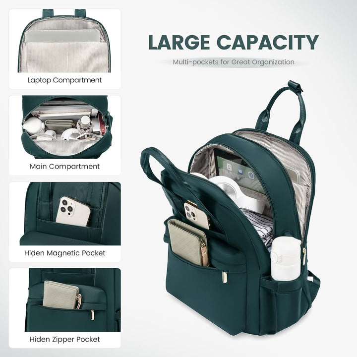 LOVEVOOK Laptop Rucksack Damen, 15,6 Zoll Schulrucksack Teenager mit USB Ladeanschluss, Wasserdicht