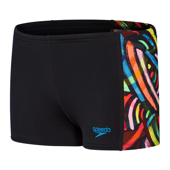 Speedo DIGI ALOV PANL ASHT JM Black/RED BLK/VLCORG/FLUGRN/BRTYEL/LPIS1 9-10 Jahre Schwarz/Red, 9-10