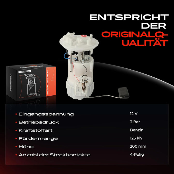 Frankberg Kraftstoffpumpe Benzinpumpe Kraftstoff-Fördereinheit Modul Satz ohne Drucksensor 4-Polig K