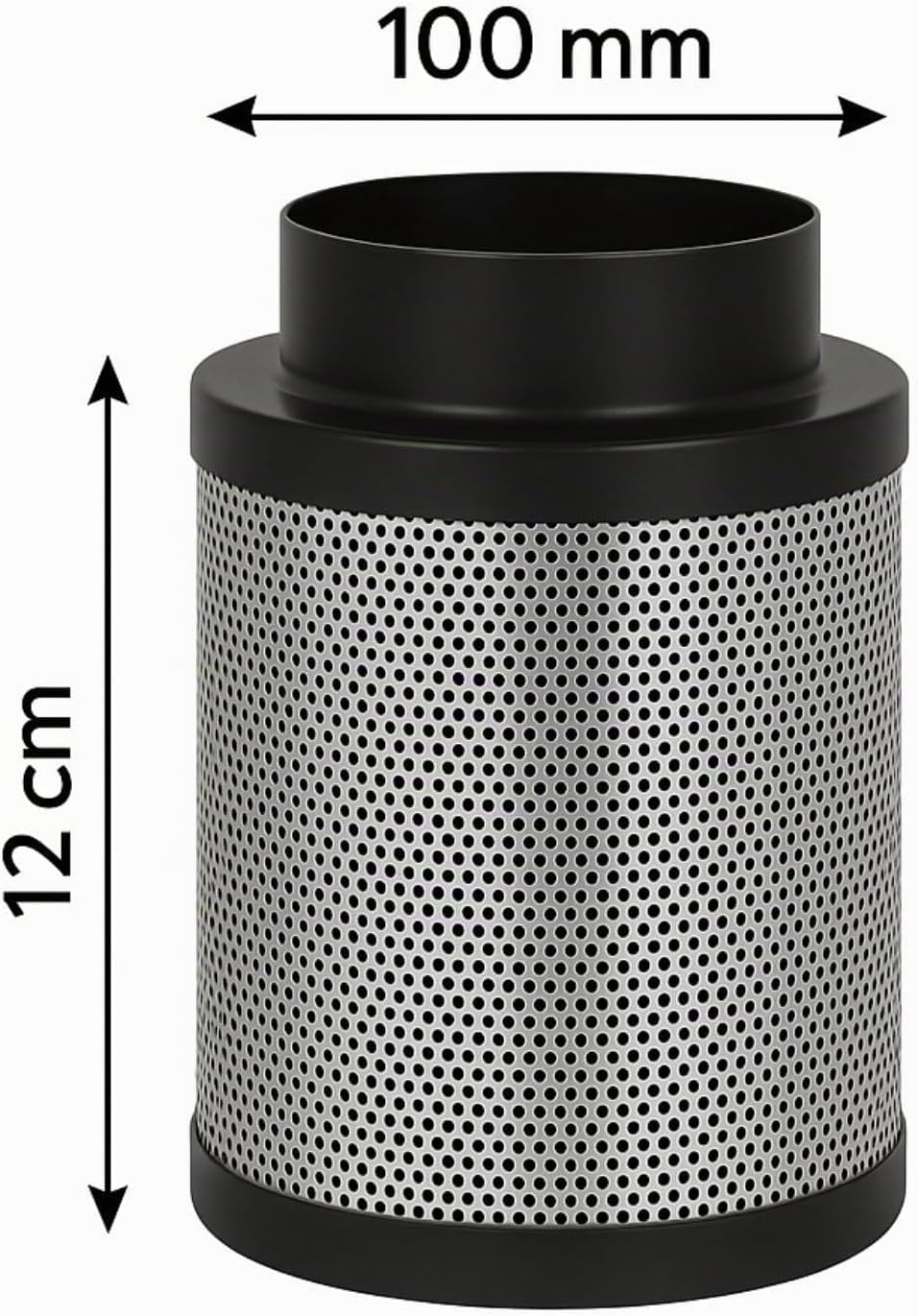 Weedness Airontek Aktivkohlefilter Grow 140 m³/h 100-120 mm 12 cm - Anti Geruch Belüftung Geruchsfil