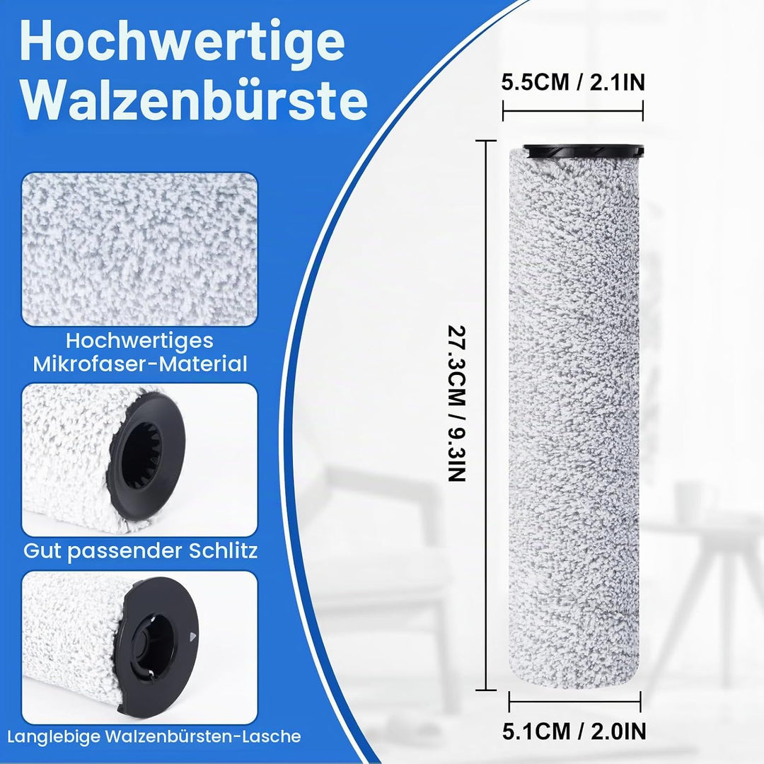Zubehörset für roborock Dyad Air Nass Trockensauger Kabelloser Staubsauger Ersatzteile, 2 Bürstenrol