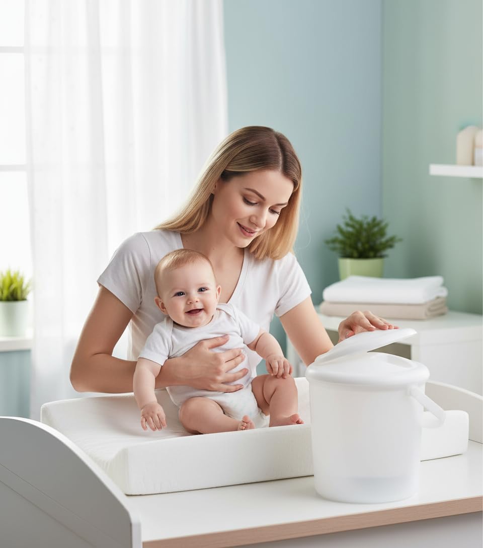 Rotho Babydesign, Bella Bambina, Kunststoff-Windeleimer geruchsdicht ohne Nachfüllkassetten, umweltf