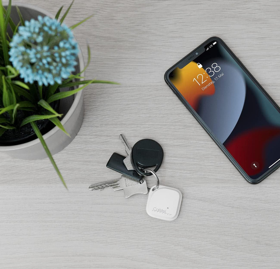 Callstel Keyfinder: 4er-Set Schlüssel- & Gegenstandsfinder, Apple-AirTag-kompatibel, MFi (Ortungstra