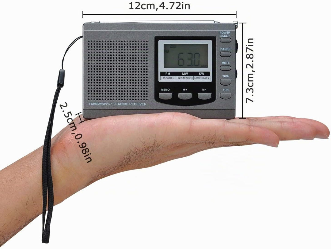 Songway Vollband AM/FM/SW DSP Radio Stereo Lautsprecher LCD Display Wecker Sleep Timer Pocket Radio