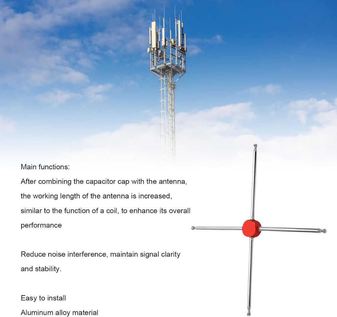 Eujgoov Aluminiumkondensator Cap Kit, Antenna JPC12 HF Vertikale Antennen mit Seitenmontageschrauben