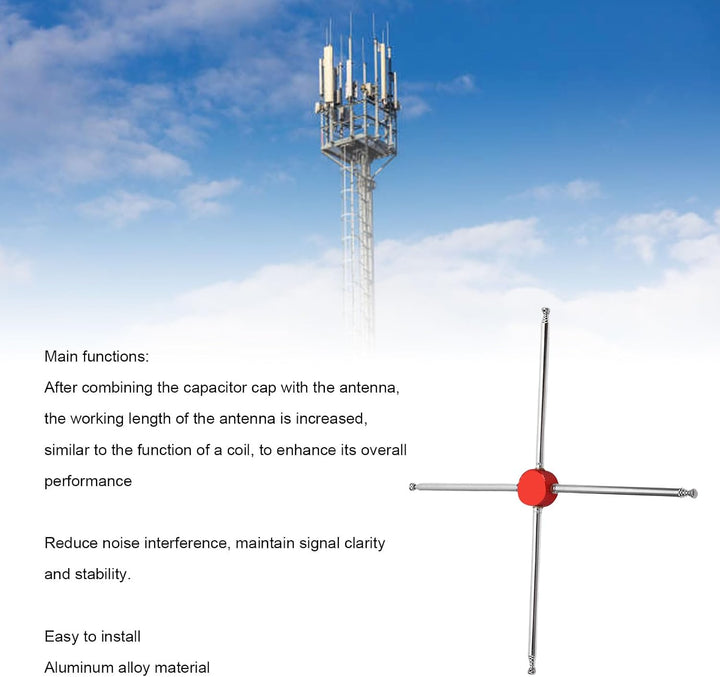 Eujgoov Aluminiumkondensator Cap Kit, Antenna JPC12 HF Vertikale Antennen mit Seitenmontageschrauben