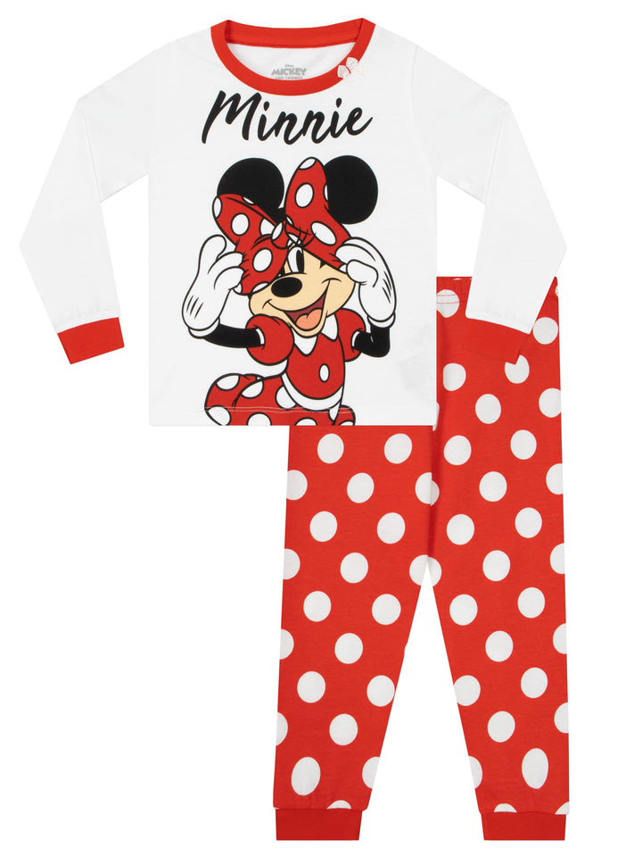 Disney Minnie Maus Schlafanzug | Baumwolle Schlafanzug Mädchen | Pyjama Kinder Lang 110 Mehrfarbig,