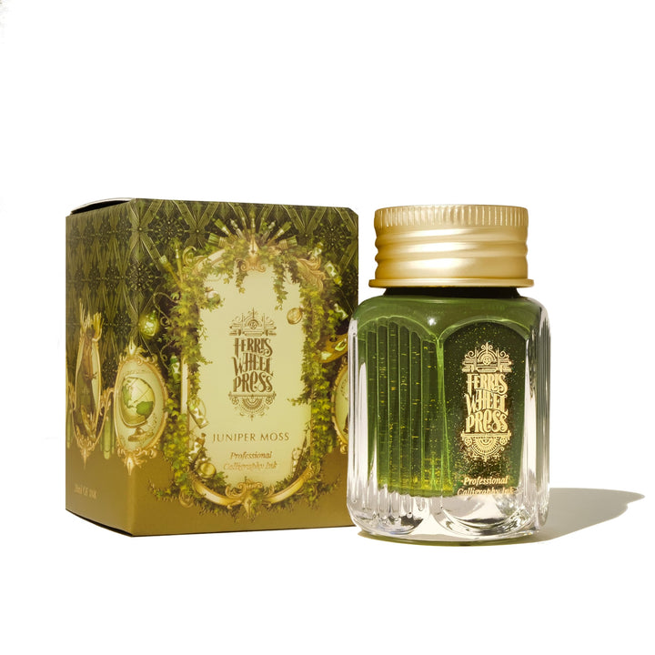 Ferris Wheel Press Calligraphy Ink | Moss green with gold shimmer | 28ml, Moss green with gold shimm