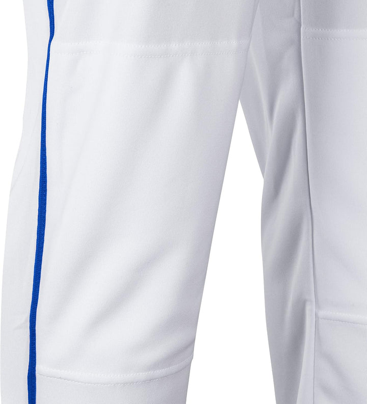CHAMPRO Baseballhose für Erwachsene, dreifache Krone, offene Unterseite, paspeliert Weiss, Royal Pip