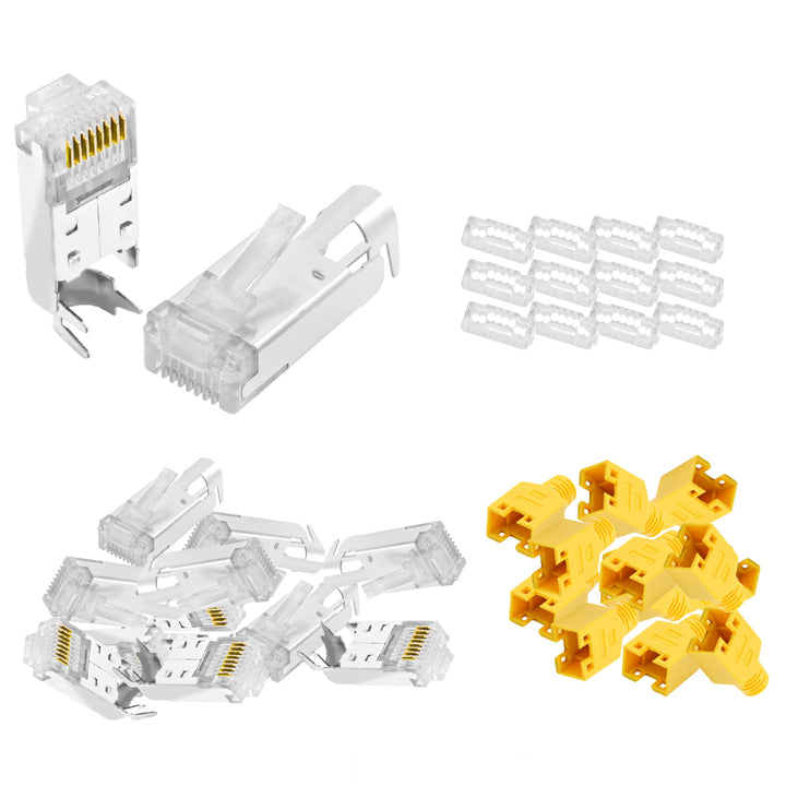 BIGtec RJ45 Stecker Netzwerkstecker 50 Stück Hirose TM11 gelb Hochgeschwindigkeits Verbindung für Fa