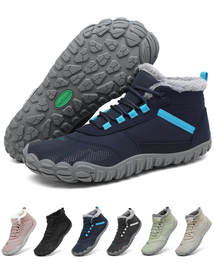 SAGUARO Barfussschuhe Gefüttert Herren Winterschuhe Damen Warm Winterstiefel 41 EU Blau, 41 EU Blau