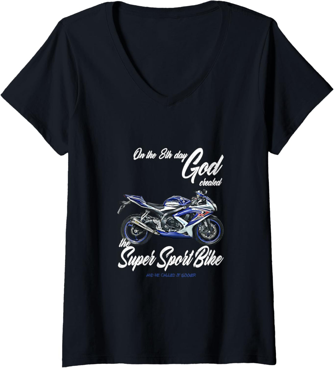 Damen Gixxer,GSXR,Road Racing,Motorcycle,Motorbike,8th day god,GSX T-Shirt mit V-Ausschnitt