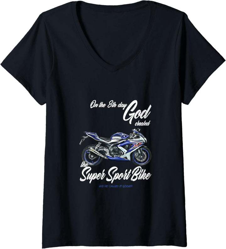 Damen Gixxer,GSXR,Road Racing,Motorcycle,Motorbike,8th day god,GSX T-Shirt mit V-Ausschnitt