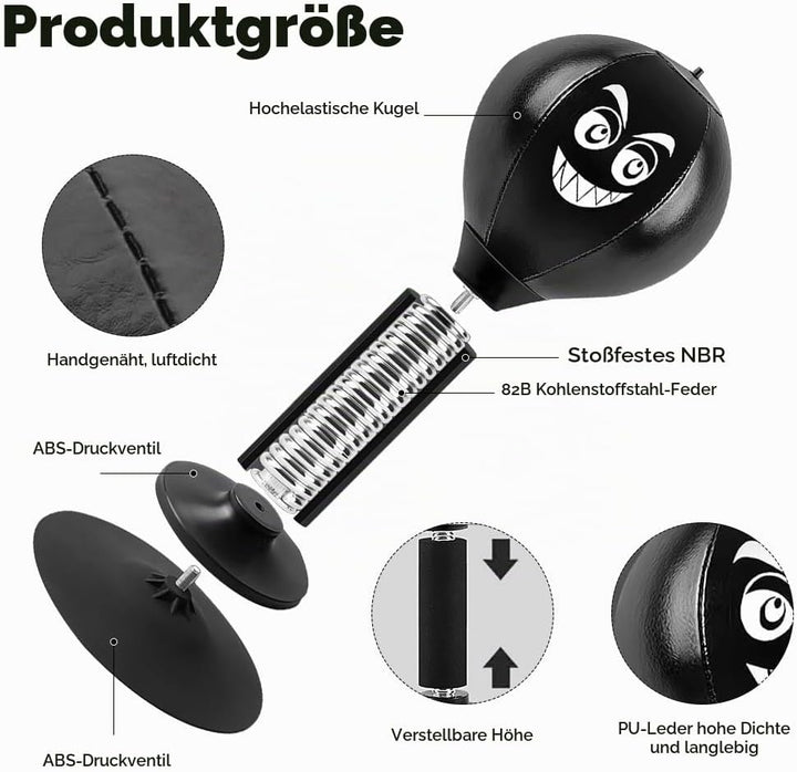 Punchingball Tisch mit Saugnapf, Strapazierfähiger Ball Rage Bag Desktop Punching Bag Mini Boxsack f