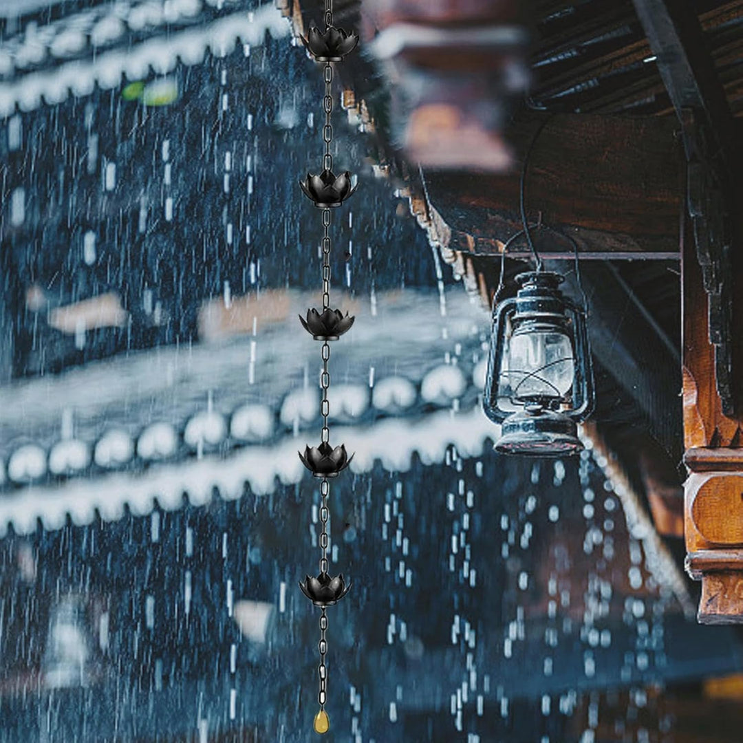 Regenketten für Dachrinnen – Lotus-Regenfänger, Dachrinne, Fallrohrkanal, Heimdekoration, funktional