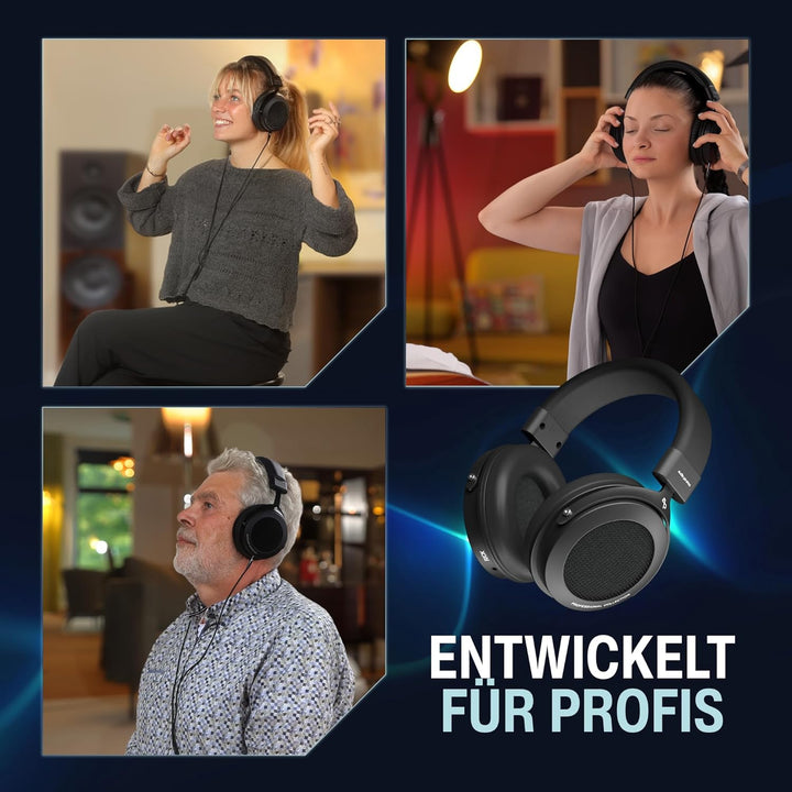 audio pirates Rick Professional Over-Ear HiFi-Kopfhörer – Offenes Design - mit Case, HiFi-Sound, 3m