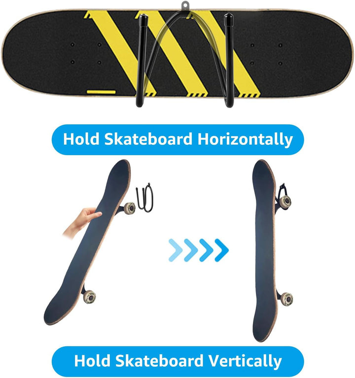 6 Stück Skateboard Wandhalterung - 16.5 x 7 x 6 CM Skateboard Halterung Wand - Longboard Wandhalteru