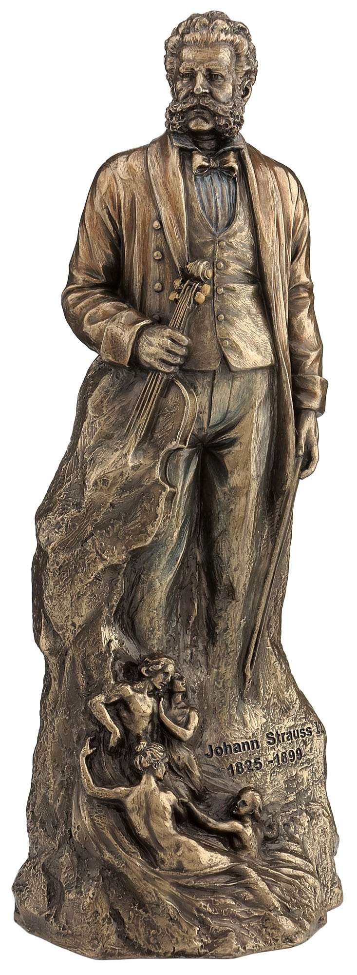 Needzo Religious Gifts Johann Strauss II Figur mit Violine, kaltgegossene Bronze, 30,5 cm