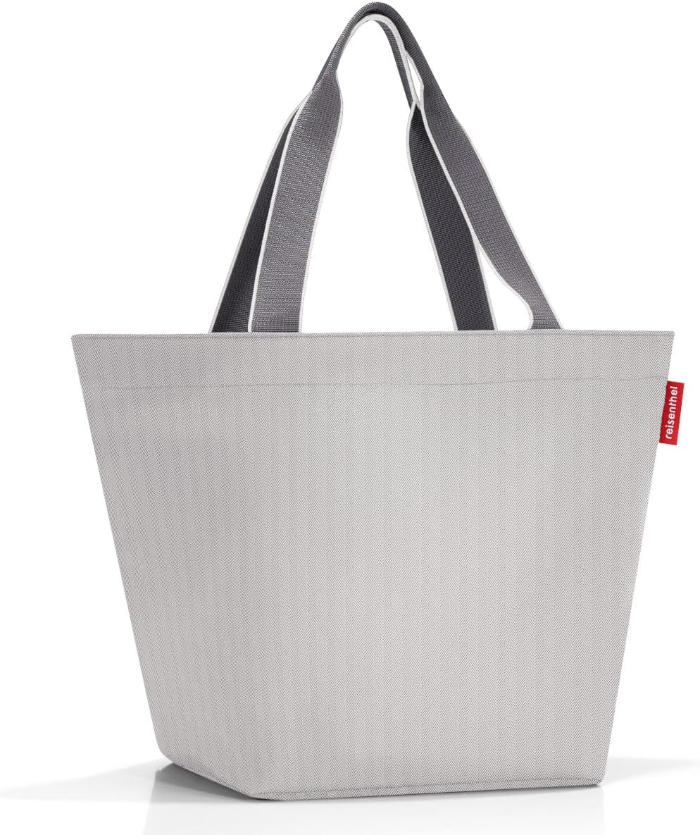 reisenthel shopper M in herringbone grey – Geräumige Shopping Bag und edle Handtasche in einem – Aus