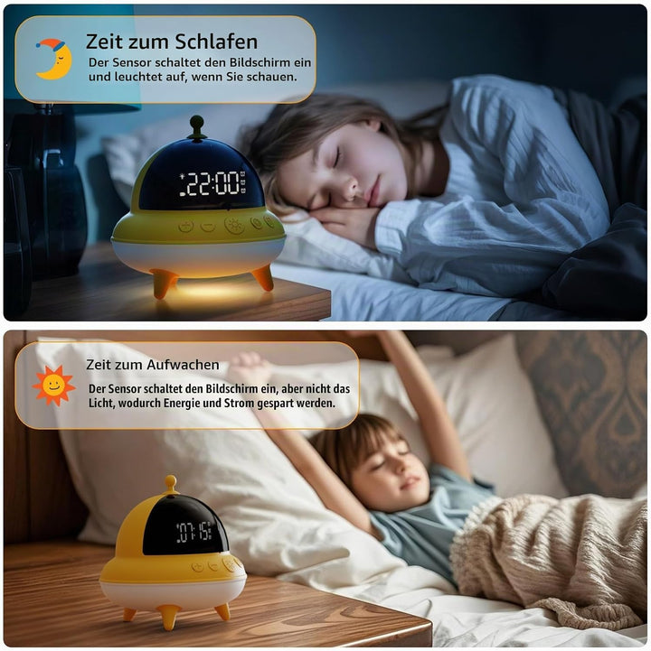 BEAVERLAB Wecker Kinder Mädchen, UFO Kinderwecker für mädchen kinder wecker, tageslichtwecker mit 7
