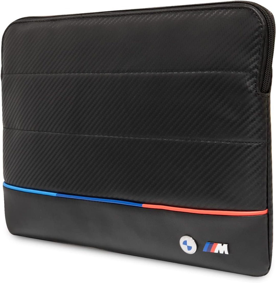 CG Mobile BMW Carbon PU Hülle mit kontrastierender dreifarbiger Schutztasche 14 Zoll kompatibel mit