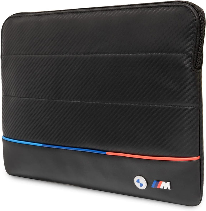 CG Mobile BMW Carbon PU Hülle mit kontrastierender dreifarbiger Schutztasche 14 Zoll kompatibel mit