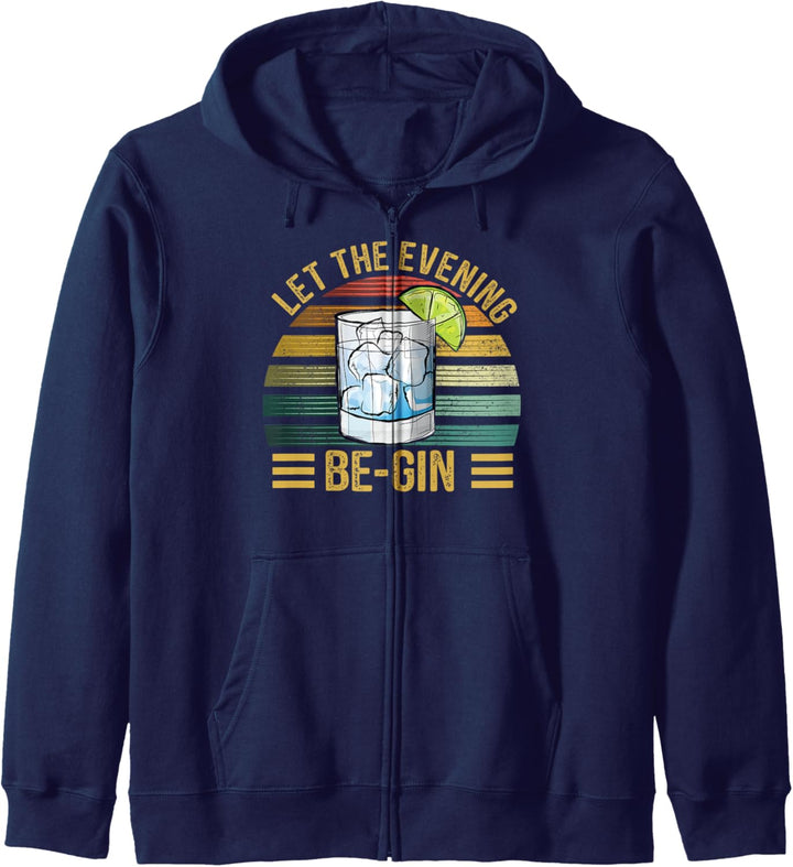 Let The Evening Be-Gin mit Gin und Tonic Wacholder Vintage Kapuzenjacke