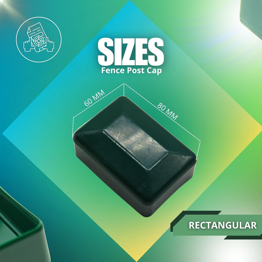 DOJA Barcelona Zaunpfosten Kappen Für Effektiven Schutz - Pack 12-80x60: Grün - Pfostenkappen Mit Mo