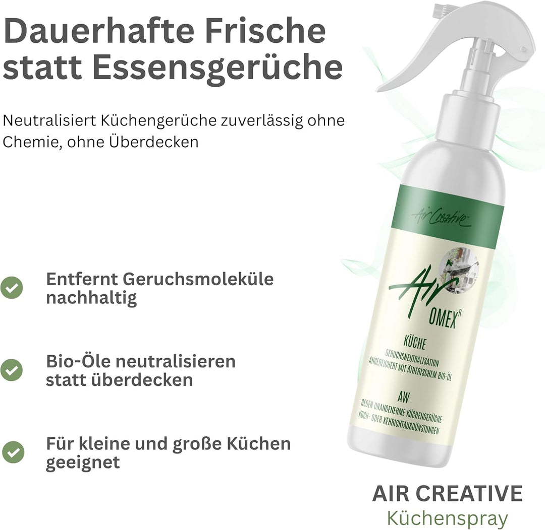 Air Creative® Geruchsneutralisierer Spray "KÜCHE", absorbiert Kochgerüche & Essensgerüche blitzschne