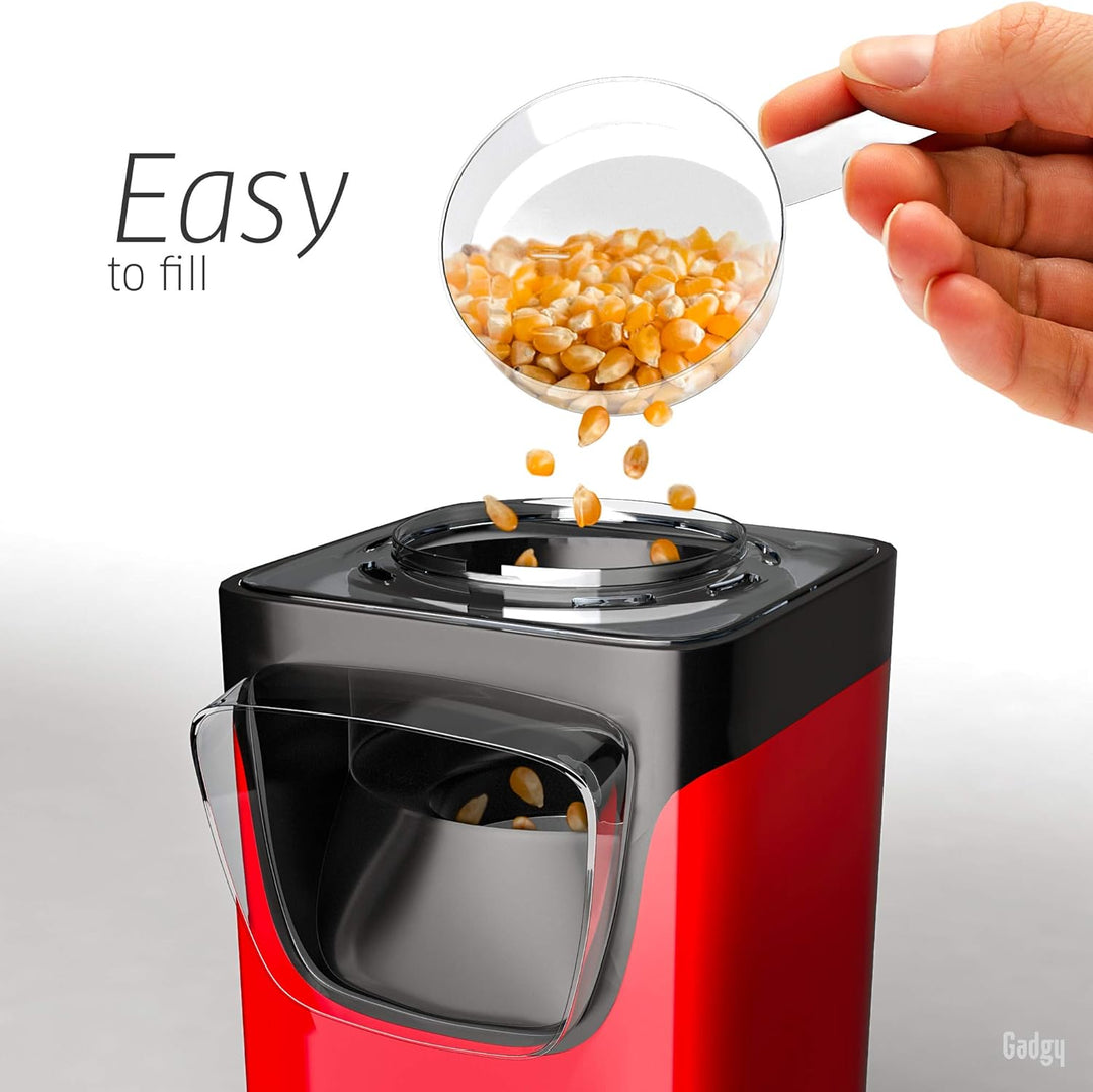 Gadgy Popcornmaschine Heissluft - Popcorn Maker - Popcorn Maschine Ohne Fett und Öl - Popcornmaschin