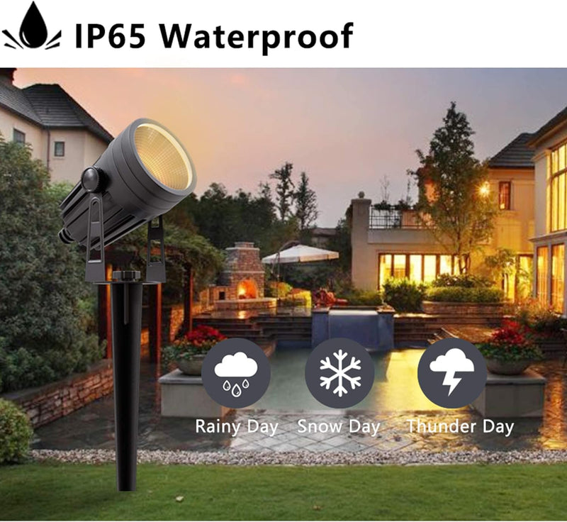 Aogled Gartenbeleuchtung LED,4x3W COB im Freien IP65 Wasserdichter Gartenleuchte, Warmweiss 3000K Ga