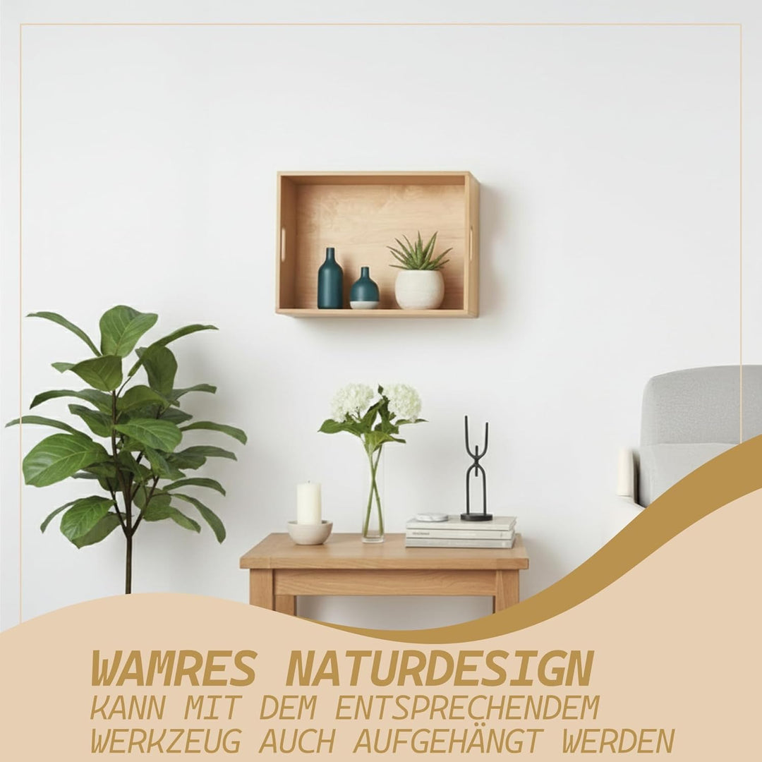 Kibun® Nachhaltige Bambus Holzkiste mit Griffen 30x20x14 cm; stapelbare Aufbewahrungskiste aus Bambu