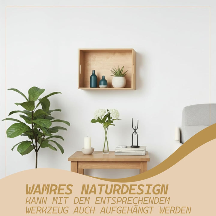 Kibun® 2er Set Holzkiste Bambus Holzbox mit Griffen 30x20x14 cm stapelbare Aufbewahrungskiste aus Ba