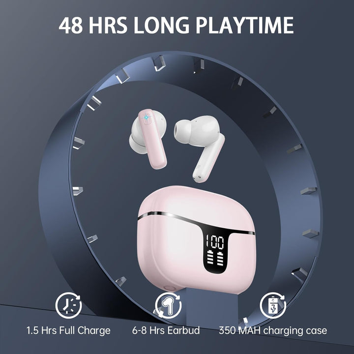 Bluetooth Kopfhörer, 2026 Stereo-Bass 3.0 Kopfhörer Kabellos Bluetooth, 4 ENC Noise Cancelling Mics