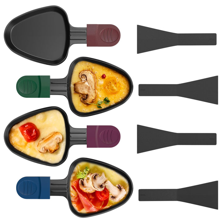 Raclette Pfännchen, 4 Stück Mini Pfännchen Ersatz für Raclette, Antihaftbeschichtet Grill Pfännchen