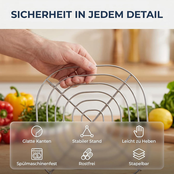 HAIWILL 2 Stück Airfryer Zubehör für Ninja Crispi FN101EU Glasbehälter 3,8L/1.4L Ersatz Grillrost Ed