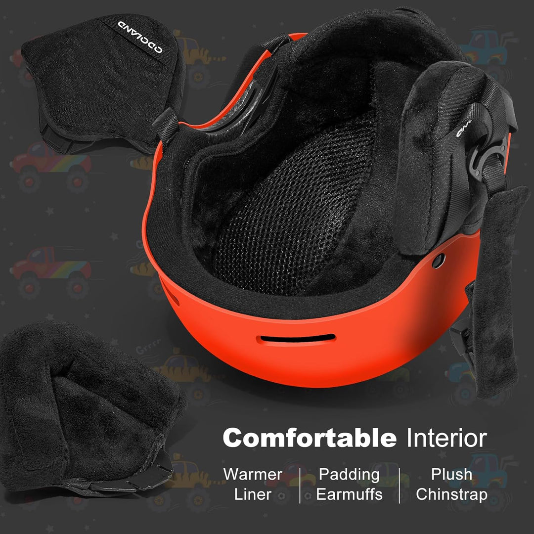 Odoland Kinder Skihelm und Skibrille Set, Snowboardhelm für Jungen und Mädchen, Verstellbar Schneehe