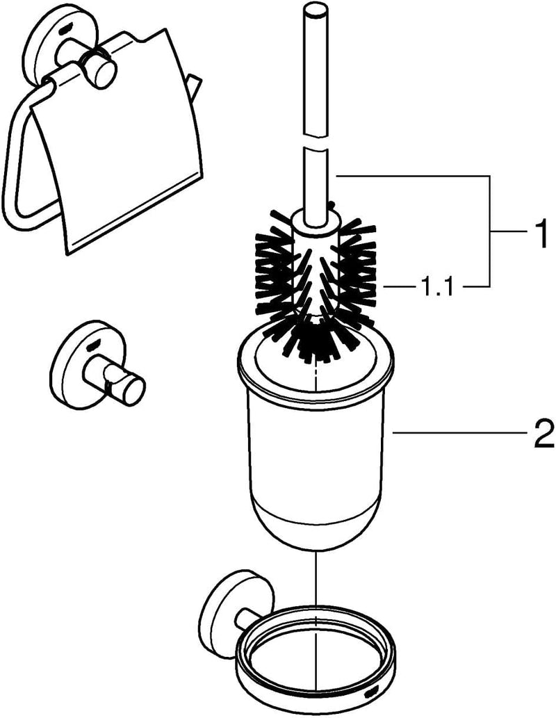 GROHE Start Cosmopolitan - WC- Set 3-in-1 (Material: Glas/ Metall, verdeckte Befestigung), superstee