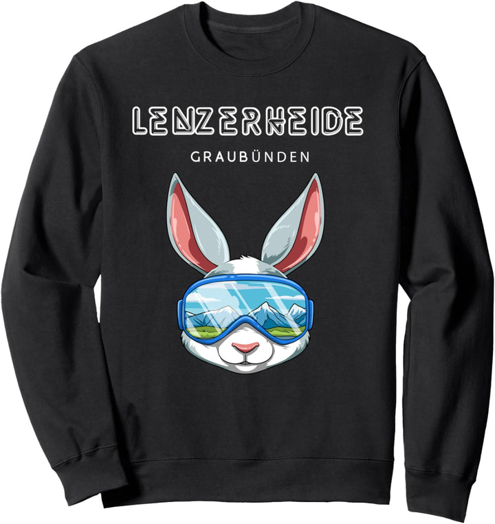 Lenzerheide Graubünden Schweiz Retro Ski Hase Sweatshirt