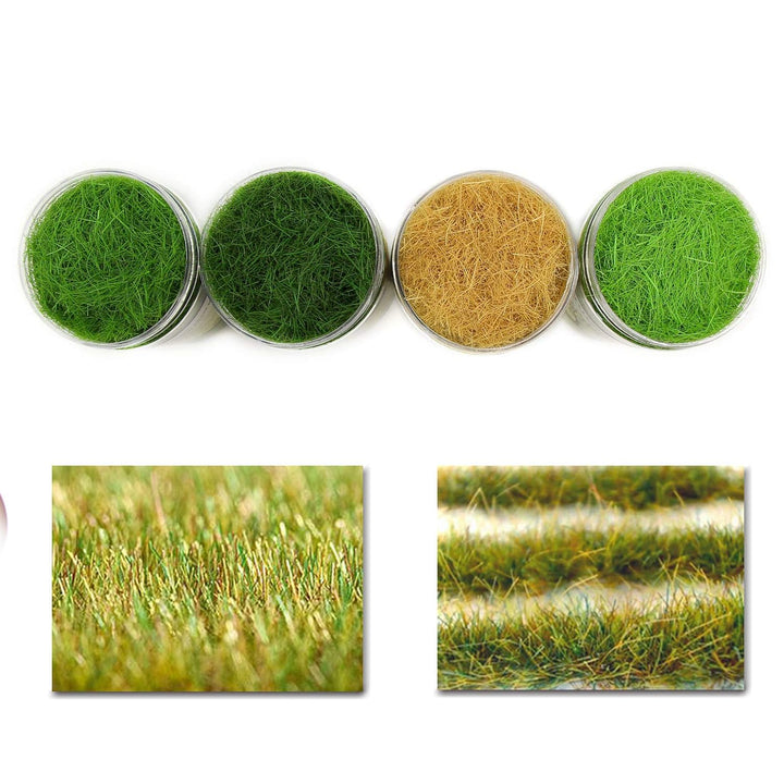 4 Flaschen*35g Grün 12mm Streugras Wiese Static Grass Powder Modellbahn Layout Gras Natürliche Farbe
