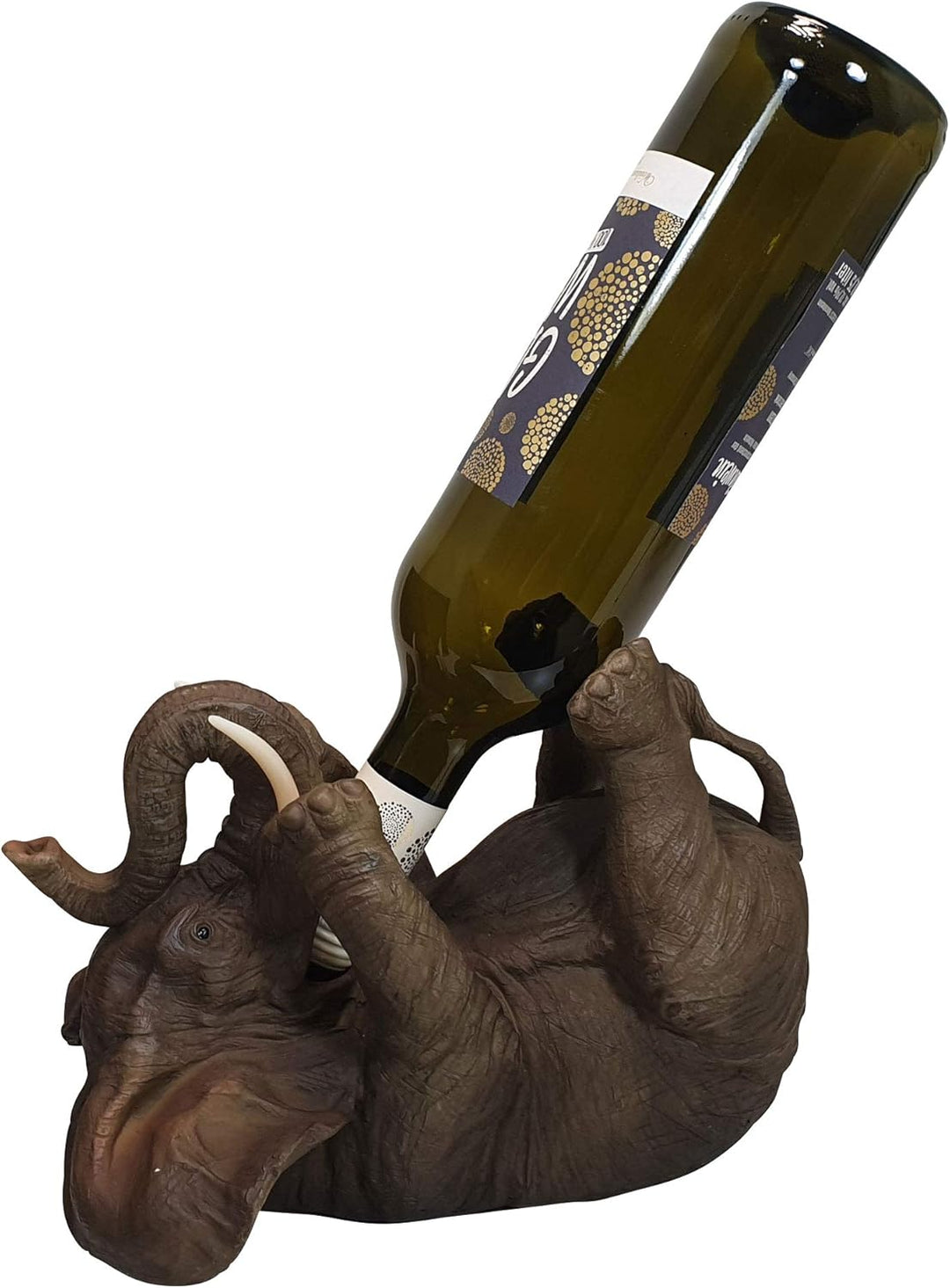 Flaschenhalter Weinflaschenhalter durstiger Elefant Figur Skulptur lustige Deko Glückelefant